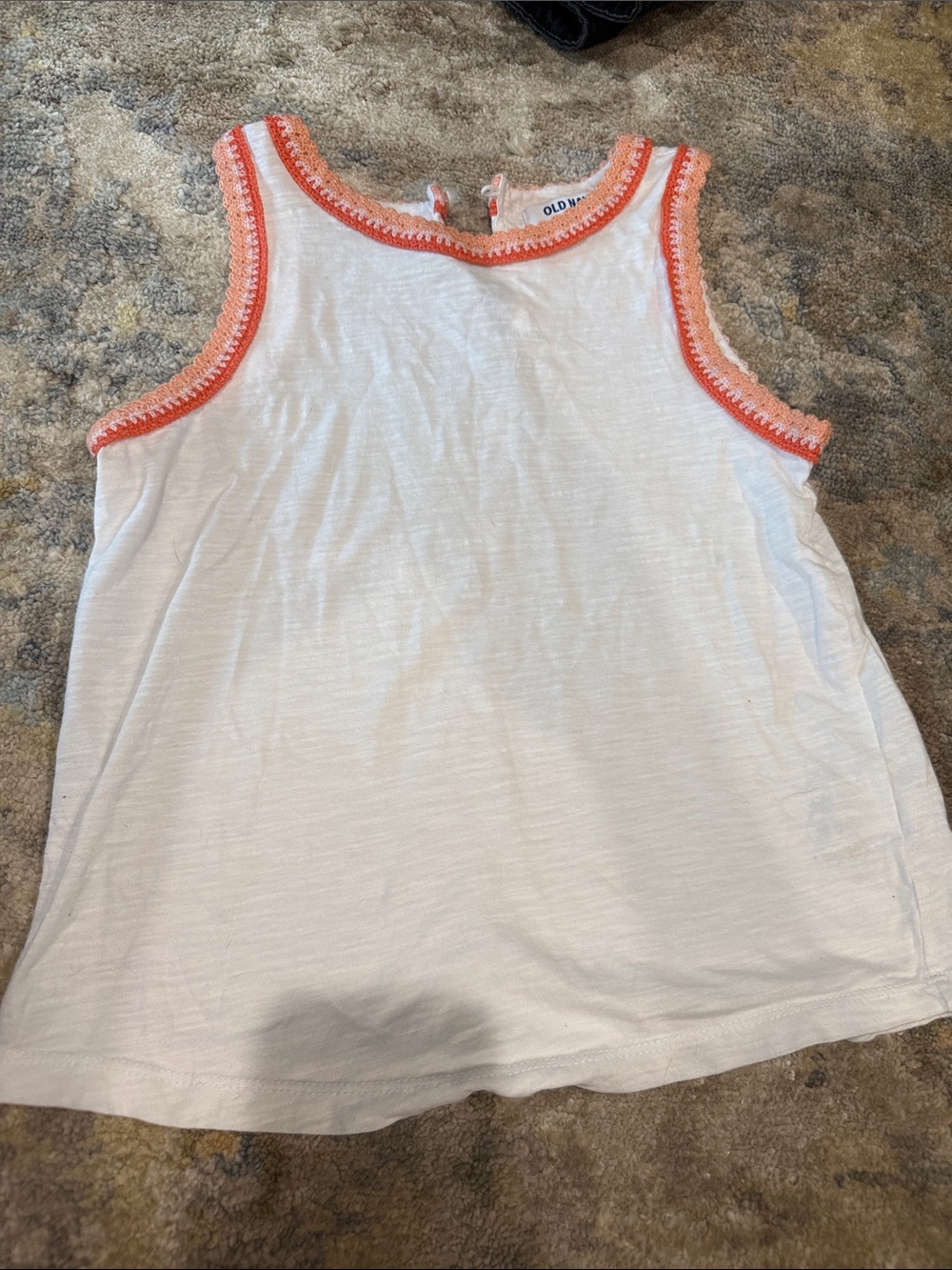 Old Navy White Tank with Coral Trim